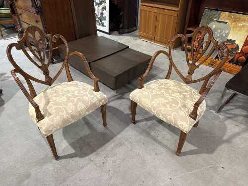 Pair of George III style armchairs