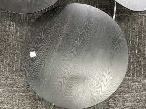Set of three coffee tables with chrome bases - 3