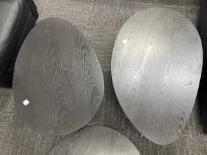 Set of three coffee tables with chrome bases - 4