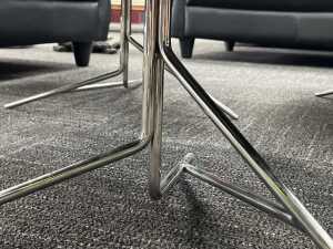 Set of three coffee tables with chrome bases - 5