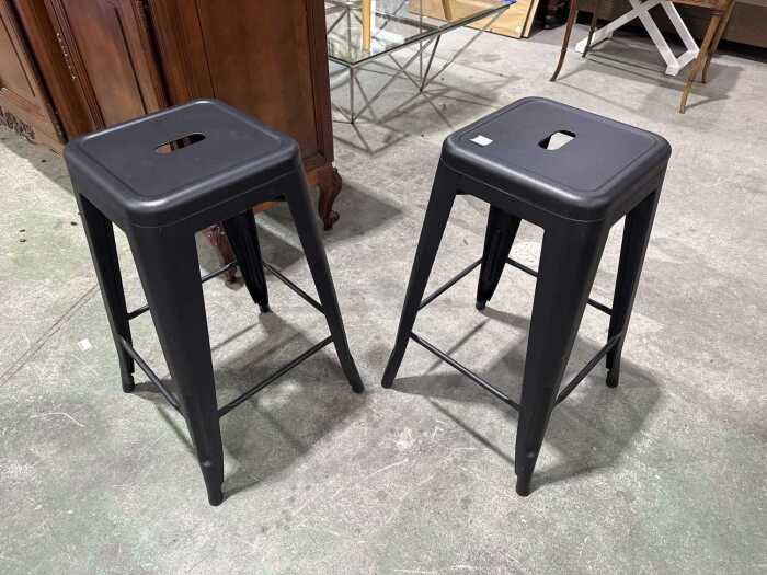 Pair of metal bar stools
