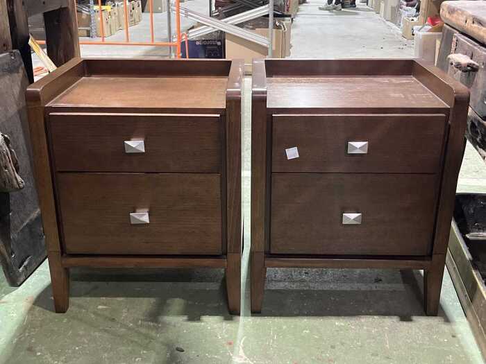 Pair of modern timber bedside tables