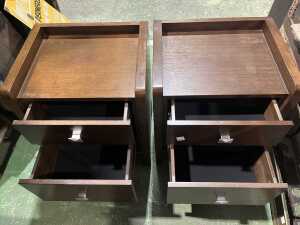 Pair of modern timber bedside tables - 3