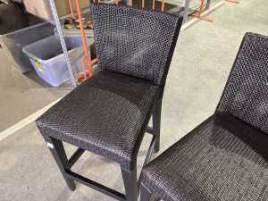 Pair of modern weaved bar stools - 3