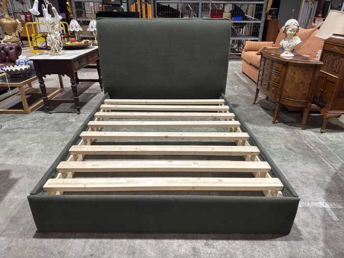 MCM House Leila linen upholstered queen bed frame RRP $2,080