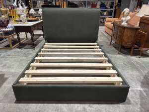 MCM House Leila linen upholstered queen bed frame RRP $2,080