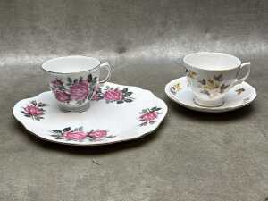 10 porcelain duos, including one large tennis set, sugar bowl and creamer - 5