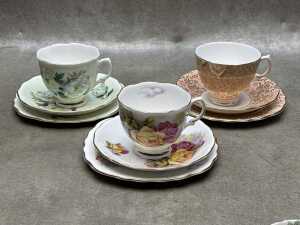 Eight English porcelain trios - 3