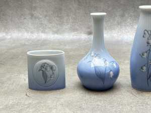 Five Bing and Grondahl blue and white porcelain vases - 3