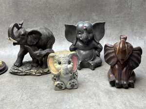 Collection of decoratiove elephant figures and money boxes - 5