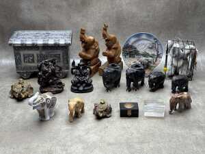 Collection of decorative elephants
