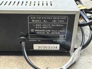 Hitachi AM/FM Stereo Receiver, Model SR-2001 - 3