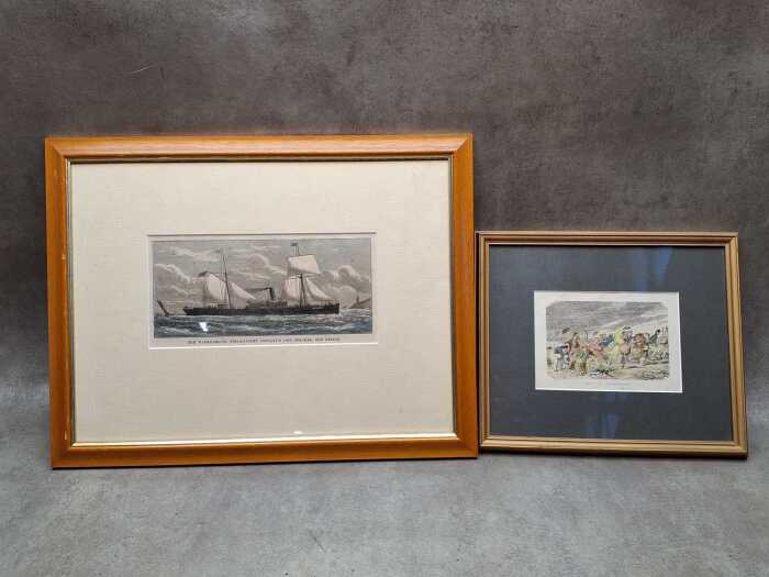 Two antique hand-coloured prints