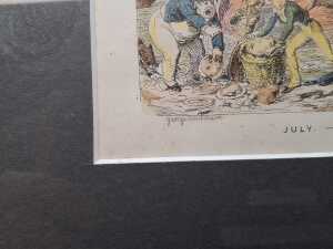 Two antique hand-coloured prints - 4
