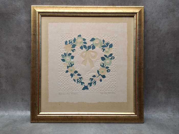 Judy Severson, Baltimore Heart. Embossed paper quilt