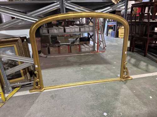 Antique style giltwood overmantel mirror