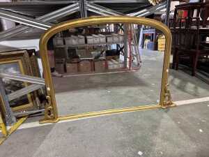 Antique style giltwood overmantel mirror