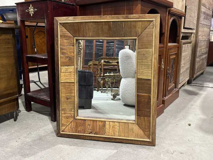 Rustic timber-framed mirror