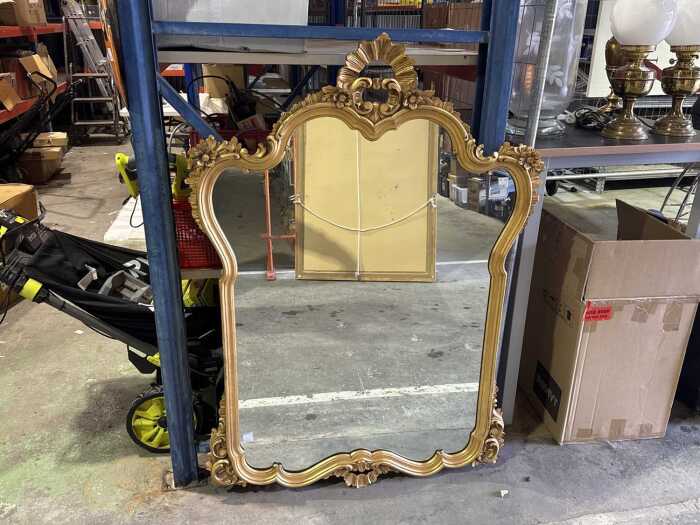 Rococo style gilt frame wall mirror