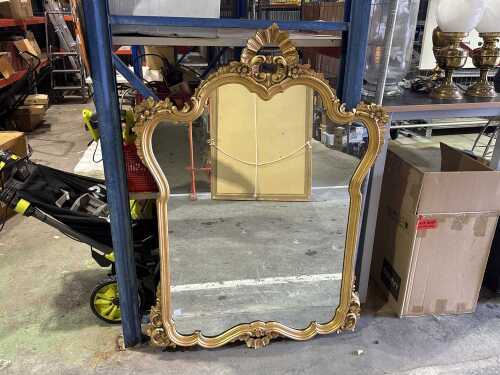 Rococo style gilt frame wall mirror