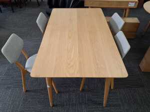 Niche rectangular extension dining table in a natural finish (boxed and excluding the chairs)