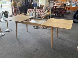 Niche rectangular extension dining table in a natural finish (boxed and excluding the chairs) - 2