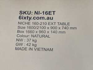 Niche rectangular extension dining table in a natural finish (boxed and excluding the chairs) - 4