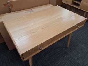 Niche study desk with two drawers in natural finish (boxed) - 2