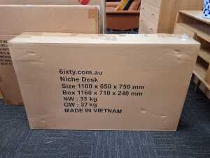 Niche study desk with two drawers in natural finish (boxed) - 4