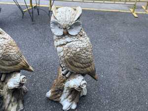 Pair of fibreglass owl figures - 2