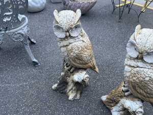 Pair of fibreglass owl figures - 3