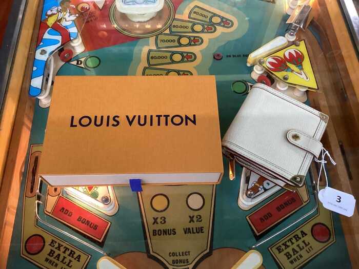 Louis Vuitton Compact Zippy cream leather wallet