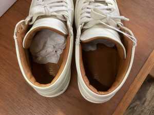 Jimmy Choo 'Bells' high top white calf leather sneakers - 6
