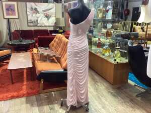 Meshki Capri gathered slinky maxi dress in powder pink, size S - 2