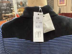 Rebecca Valance Ilona mini blazer in blue/ black, size 10 - 4