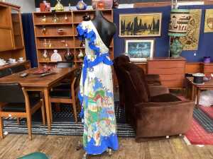 Alemais off-the-shoulder dress with bold patterns, size 16 - 2