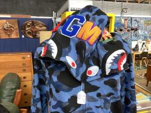 A Bathing Ape camo blue hoodie, size S - 2