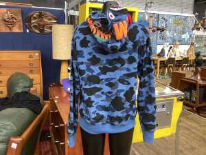 A Bathing Ape camo blue hoodie, size S - 3