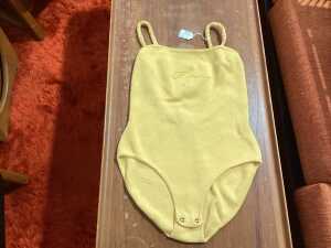 Aje Emma logo bodysuit in yellow and passionate red crop top, size S - 2