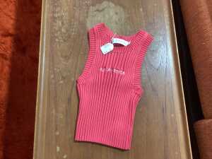 Aje Emma logo bodysuit in yellow and passionate red crop top, size S - 4