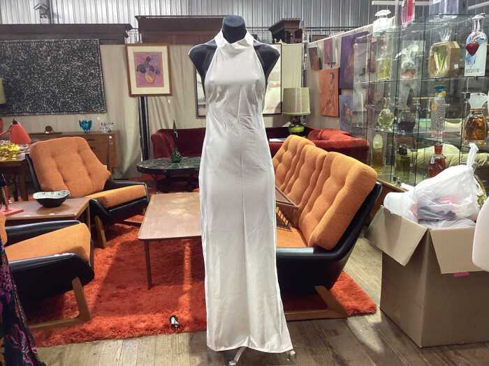 Emilia The Label white satin dress, size S