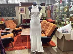 Emilia The Label white satin dress, size S