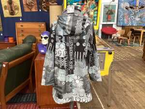 Dolcezza Art Simple winter long-line jacket in black/ white, size XXL - 3