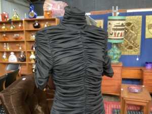 Scanlan Theodore Mesh ruched top in black, size 12 - 2