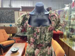 Selkie floral cap-sleeve dress, size S - 2