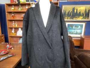 Hemi Blurr double-breasted wool coat in charcoal grey, size S - 2