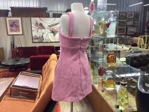 Rebecca Valance pink crinkled-texture dress, size 10 - 2