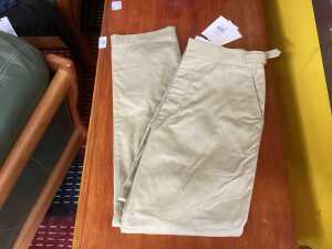 Venroy classic cotton side tab trousers in pale khaki, size 30