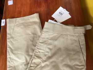 Venroy classic cotton side tab trousers in pale khaki, size 30 - 2
