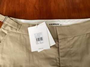 Venroy classic cotton side tab trousers in pale khaki, size 30 - 4